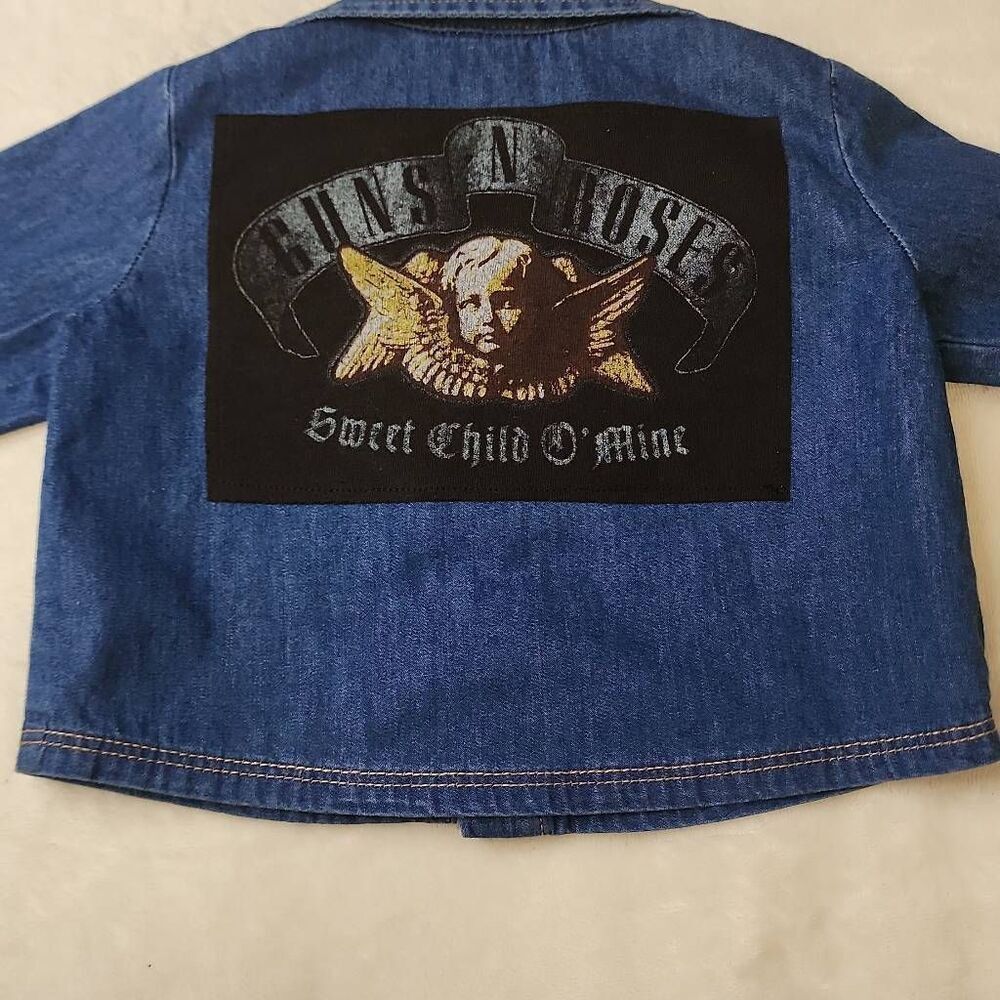 Guns N' Roses Newborn Upcycle Denim Shirt from Cat & Jack